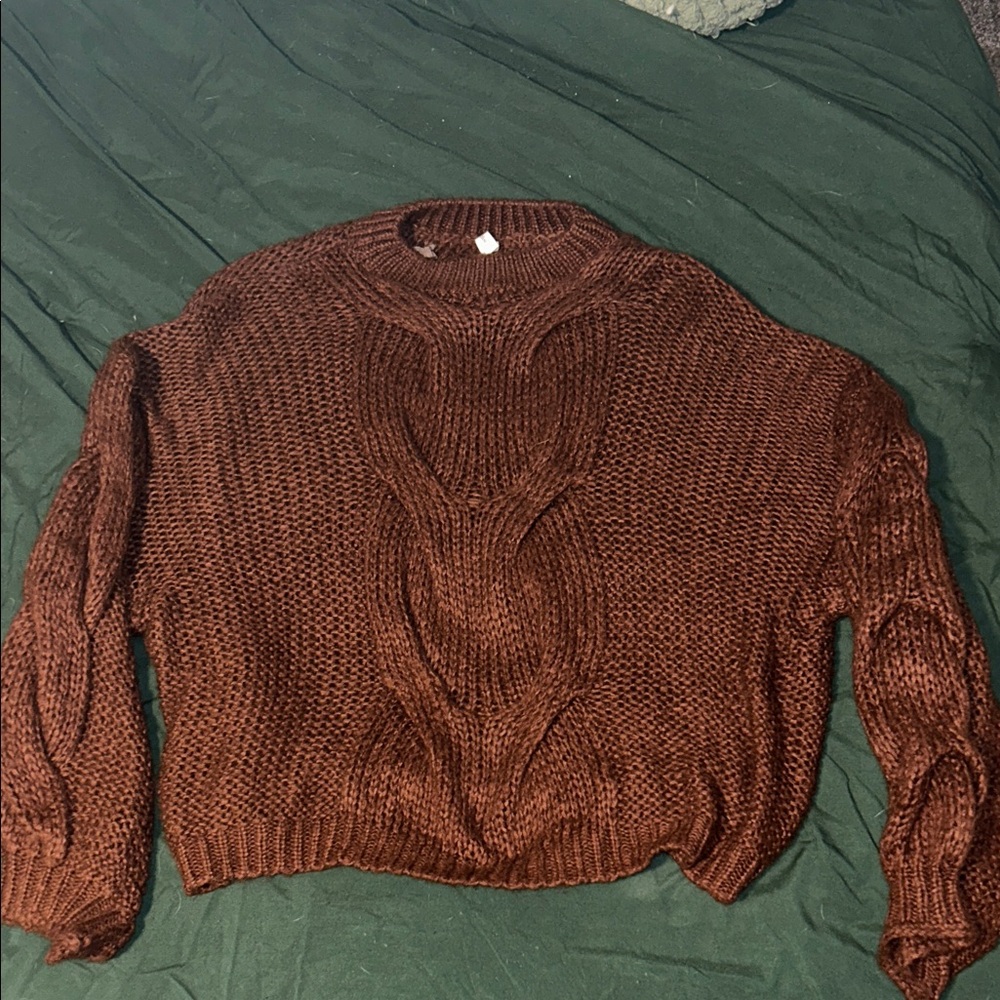Chunky Knit Brown/Burnt Orange Sweater